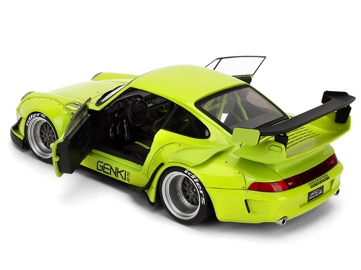 RWB Body Kit "Genki" Lime Green "Pink Slips" Series 1/18 Diecast Model Car by Jada Jada