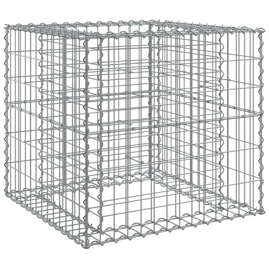 Gabion Basket Silver 27.6"x27.6"x25.6" Galvanized Iron W2B