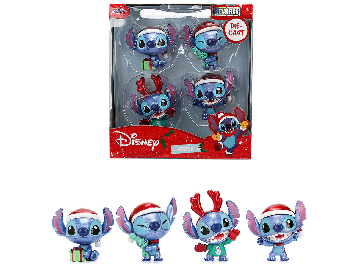 Set of 4 Diecast Figures "Disney's Stitch Christmas Edition" "Metalfigs" Series by Jada Jada