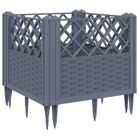 Garden Planter with Pegs Blue Gray 17.1"x17.1"x17.1" PP W2B