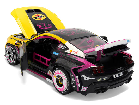 Ford Mustang RTR #213 Ben Hobson "Pennzoil" "Formula Drift PRO Championship" (2025) with Lights "RTR Vehicles" Series 1/24 Diecast Model Car by Jada Jada