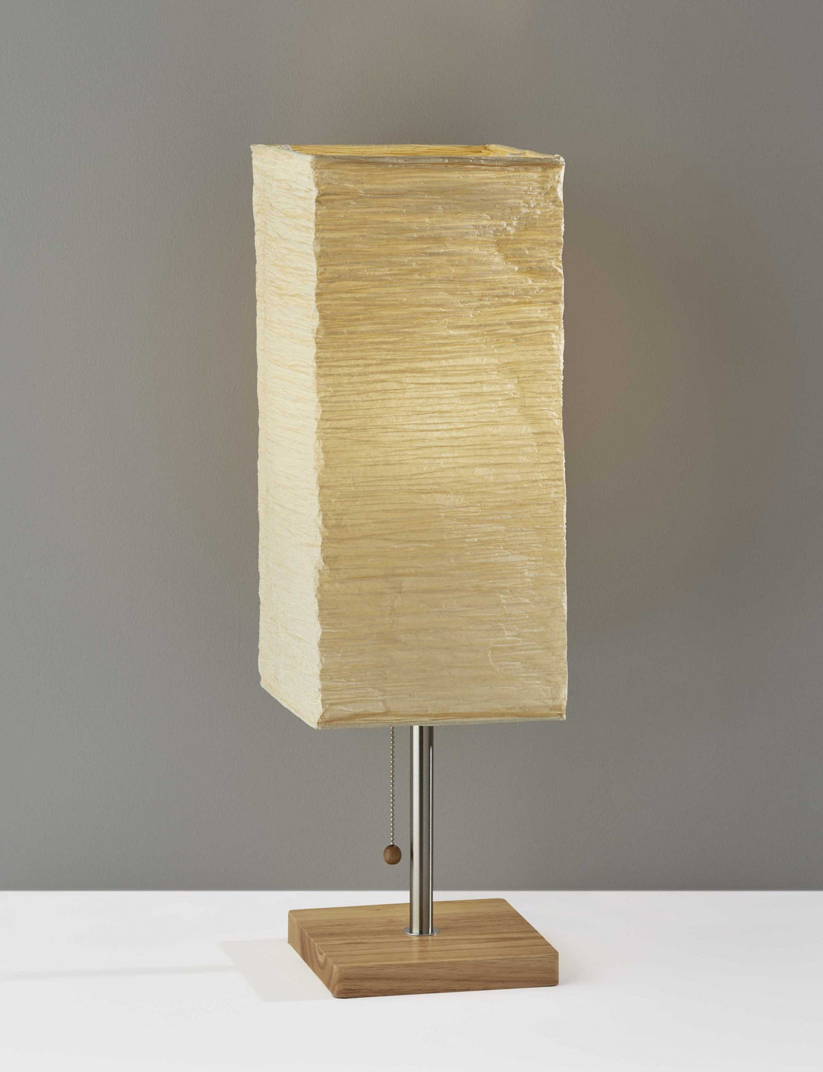 Wildside Paper Shade With Natural Wood Table Lamp W2B