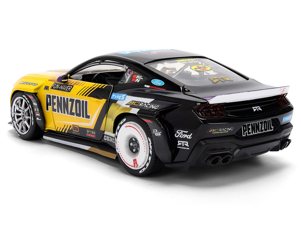 Ford Mustang RTR #88 Chelsea Denofa "Pennzoil" "Formula Drift PRO Championship" (2025) with Lights "RTR Vehicles" Series 1/24 Diecast Model Car by Jada Jada