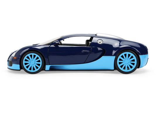 2011 Bugatti Veyron Dark Blue with Light Blue Accents "Hyper-Spec" Series 1/24 Diecast Model Car by Jada Jada