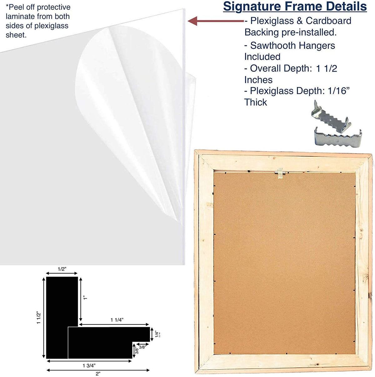20X30 Natural Weathered Grey Picture Frame With Plexiglass Holder W2B