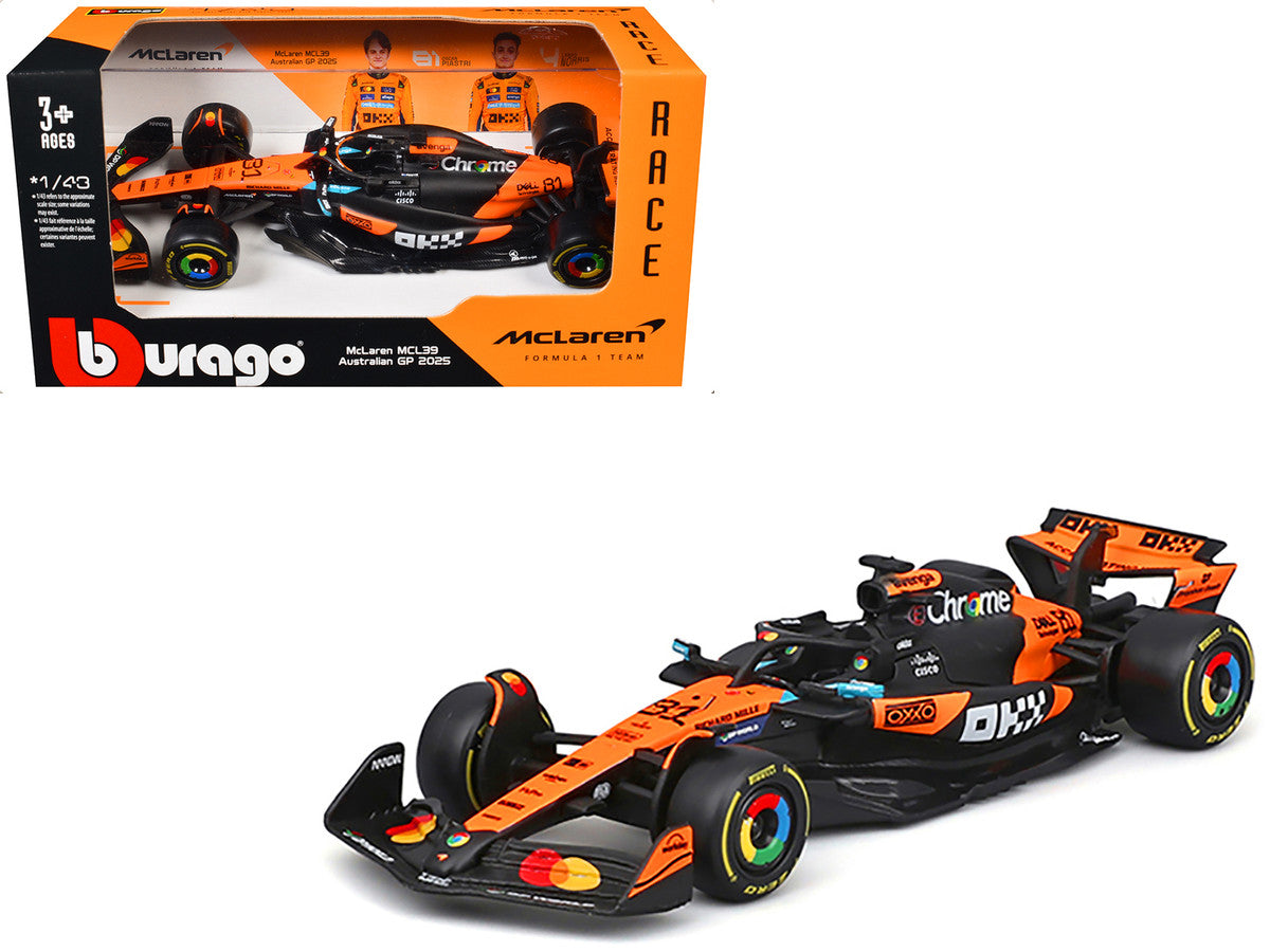 McLaren MCL39 #81 Oscar Piastri "OKX" Formula One F1 "Australian GP" (2025) "Race" Series 1/43 Diecast Model Car by Bburago Bburago