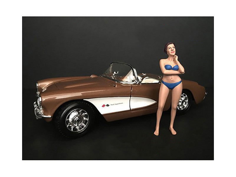 December Bikini Calendar Girl Figurine for 1/18 Scale Models by American Diorama American Diorama