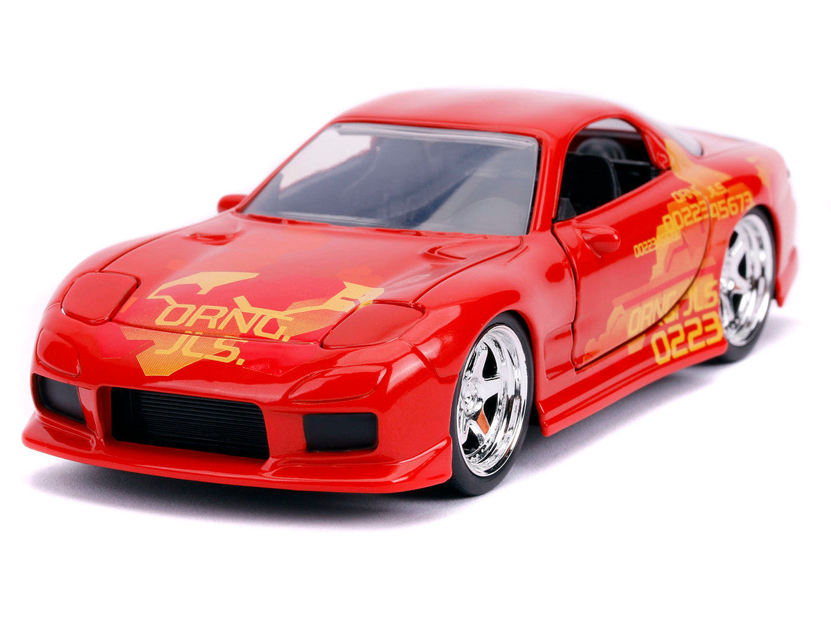 Honda S2000 Pink with Graphics and Mazda RX-7 Orange with Graphics Set of 2 pieces "25 Years of Fast & Furious" Series 1/32 Diecast Model Cars by Jada Jada