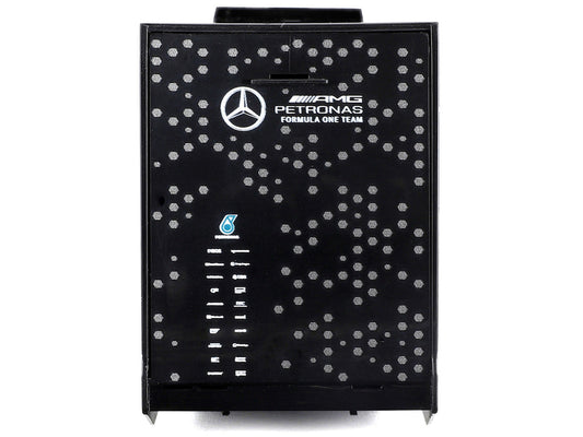Mercedes-Benz Actros Gigaspace Car Transporter Black and Mercedes-AMG F1 W15 E Performance #63 George Russell "Petronas" Formula One F1 World Championship (2024) "Racing Hauler" Series 1/43 Diecast Model Car by Bburago Bburago