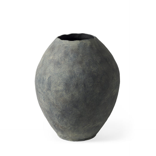 Kyros Gray 23" Earthy Ceramic Oval Vase W2B
