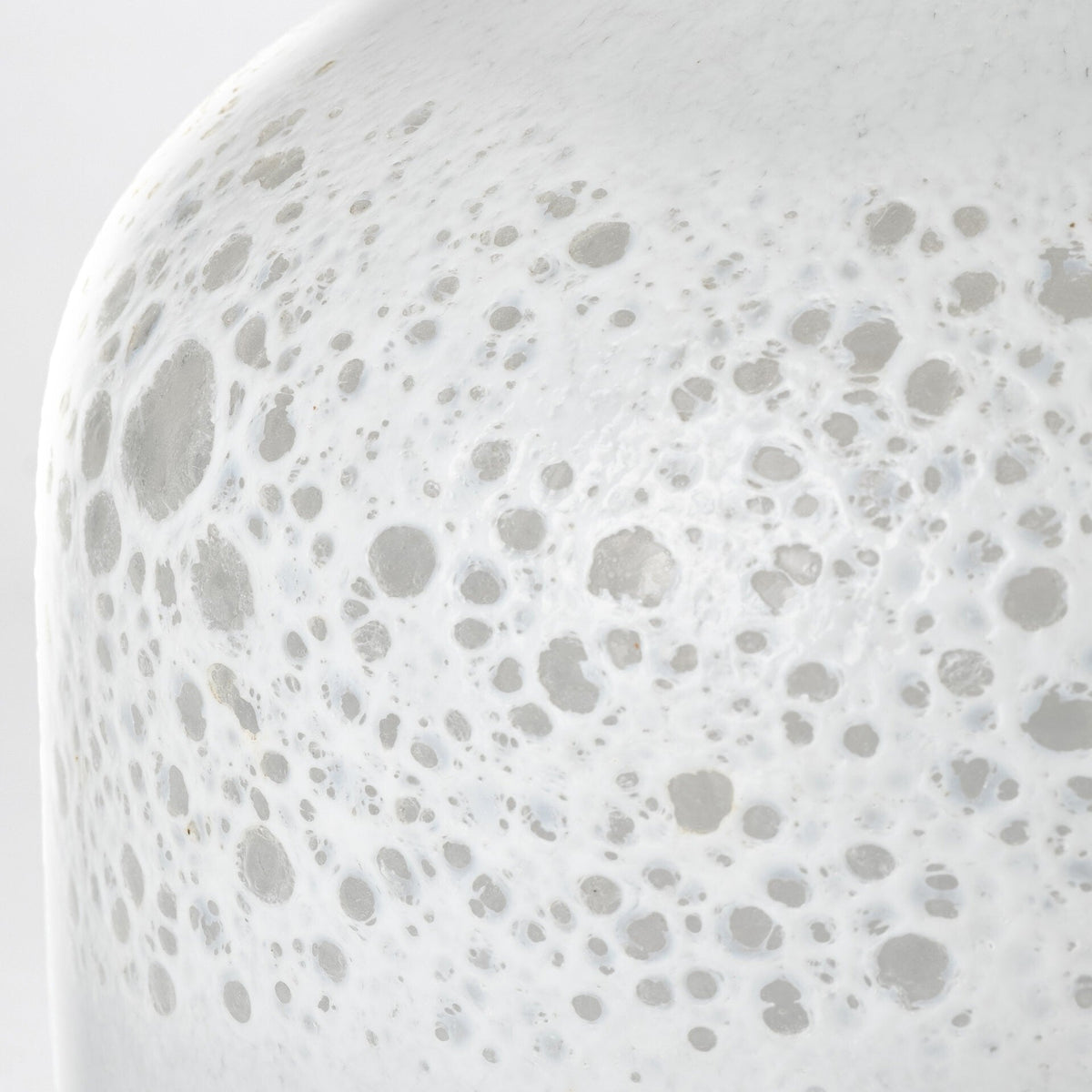 8" Modern Pearl White Gold Rim Rounded Square Glass Vase W2B
