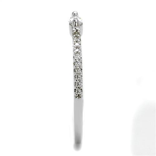 3W1225 - Rhodium Brass Ring with AAA Grade CZ in Clear Alamode