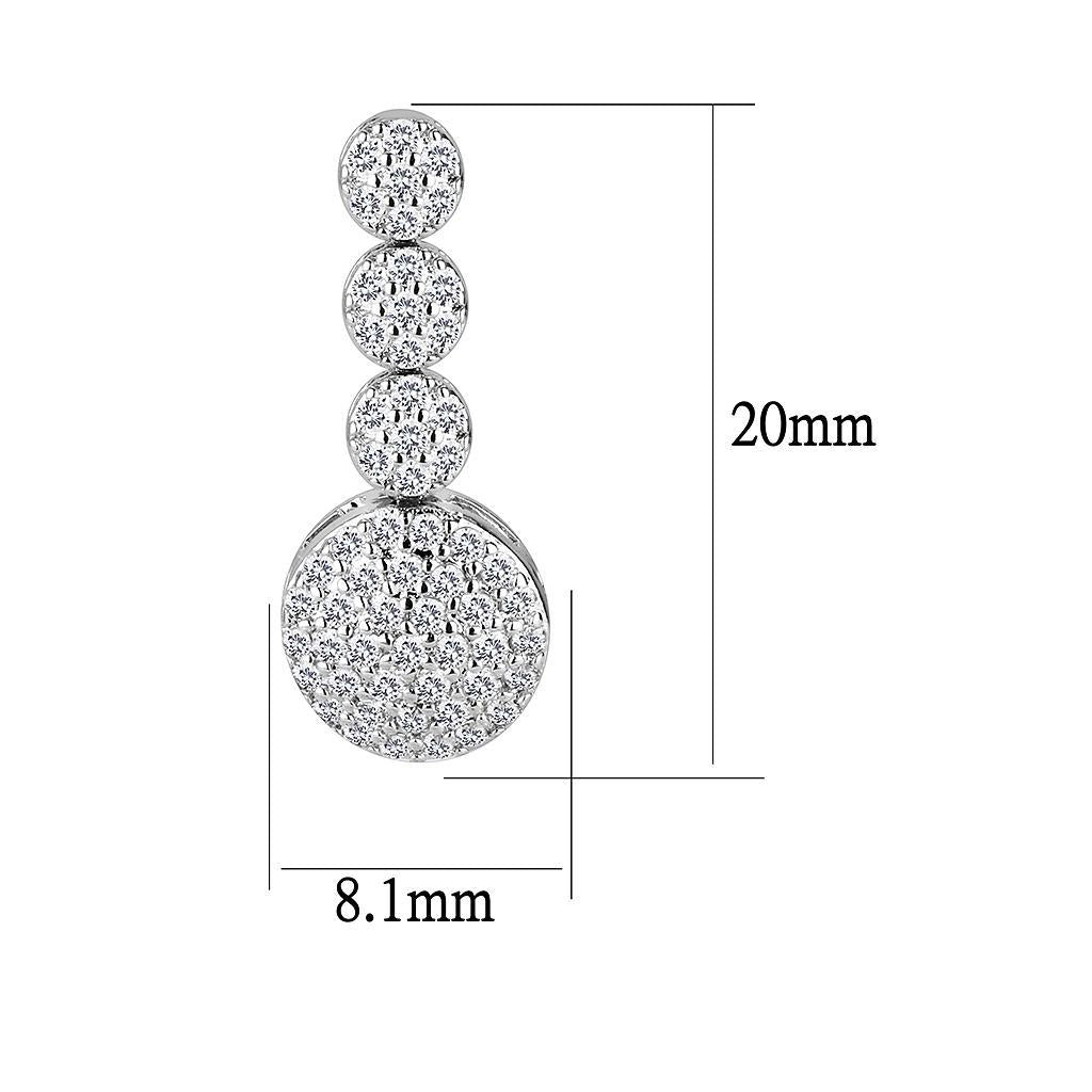 3W1428 - Rhodium Brass Jewelry Sets with AAA Grade CZ in Clear-4