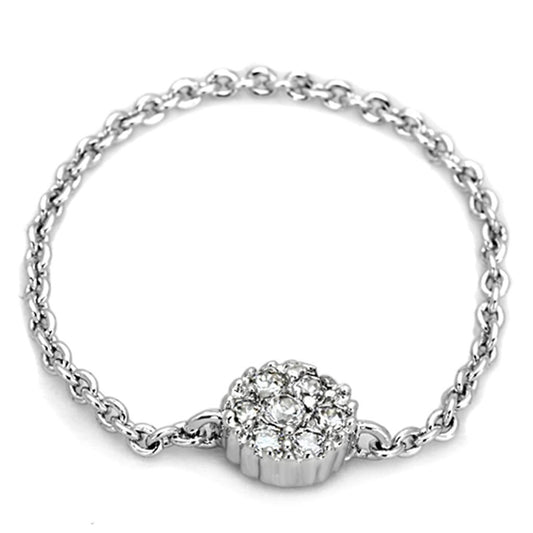 3W516 - Rhodium Brass Ring with AAA Grade CZ in Clear Alamode
