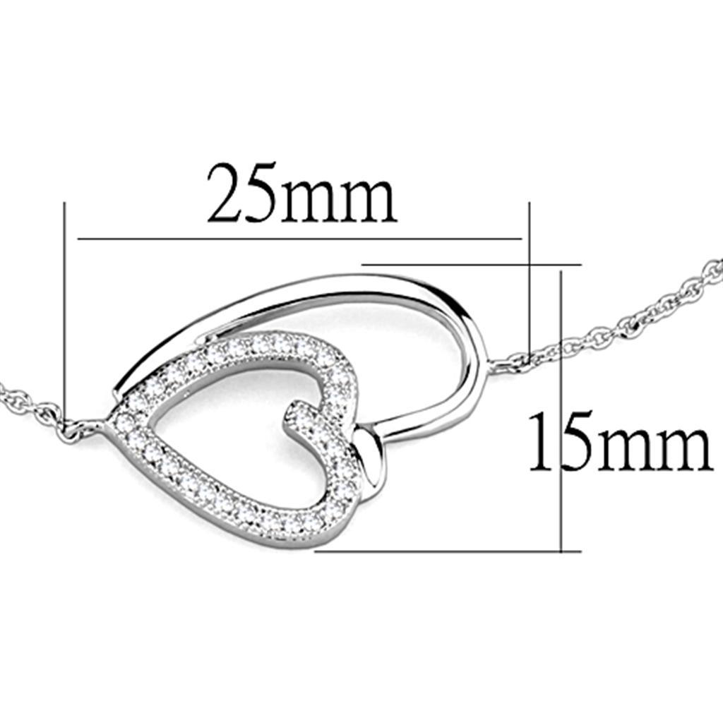 3W715 - Rhodium Brass Bracelet with AAA Grade CZ in Clear Alamode