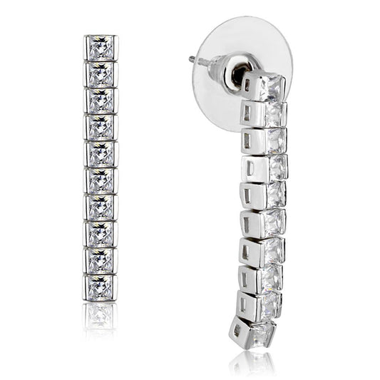 3W938 - Rhodium Brass Jewelry Sets with AAA Grade CZ in Clear-1
