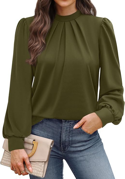 Women's Long Sleeve Small Turtleneck Solid Color Pleated LadyShow.Store