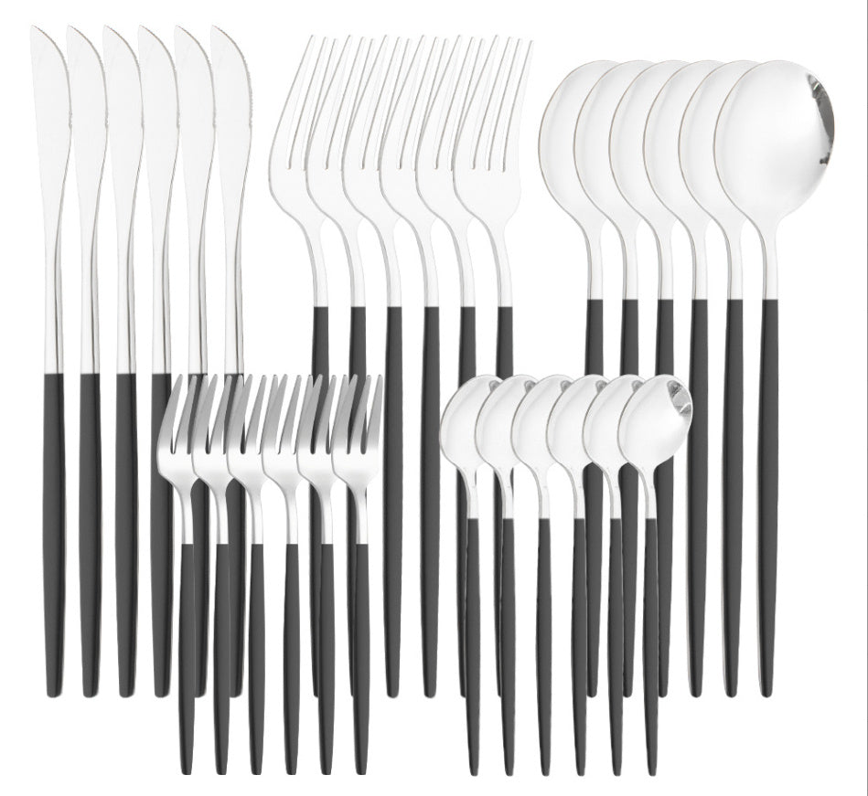 Stainless Steel Tableware Knife Fork And Spoon Western Tableware Gift Set LadyShow.Store