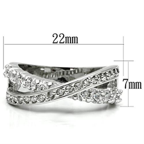3W274 - Rhodium Brass Ring with AAA Grade CZ in Clear-1