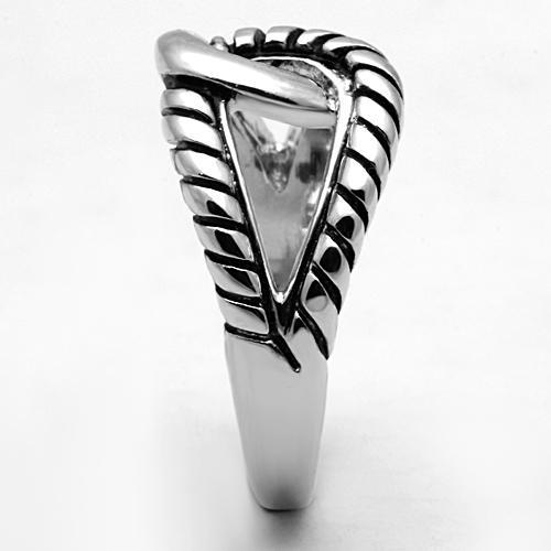3W310 - Rhodium Brass Ring with Epoxy in Jet Alamode