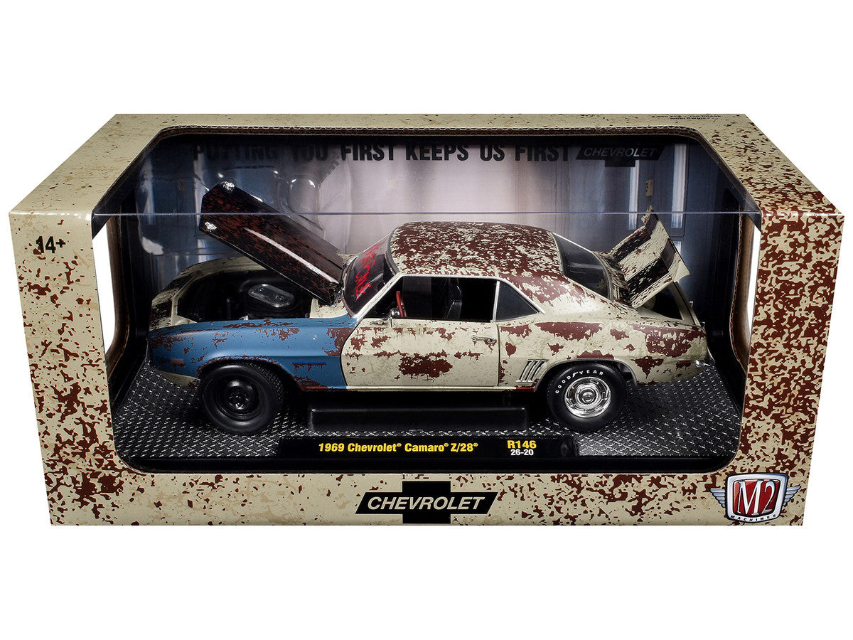 1969 Chevrolet Camaro Z/28 Cream (Rusted) Limited Edition to 4850 pieces Worldwide 1/24 Diecast Model Car by M2 Machines M2