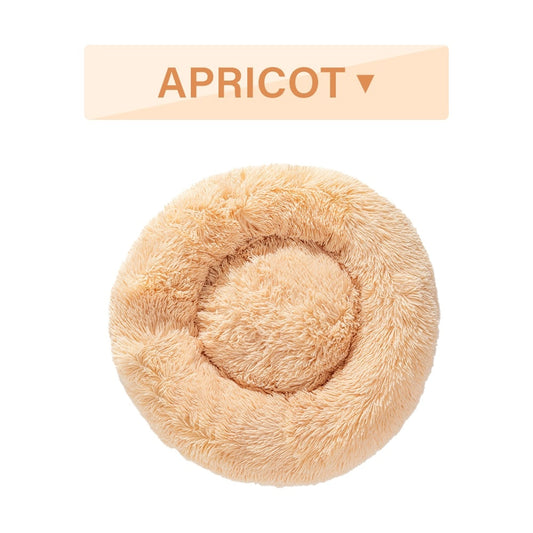 Fluffy Donut Dog Bed Warm Soft Long Plush Pet Cushion Dog House Cat Bed Washable Pet Sofa Mat Calming Samll Large Dog Beds LadyShow.Store