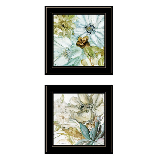 Set Of Two Sea Glass 2 Black Framed Print Wall Art W2B