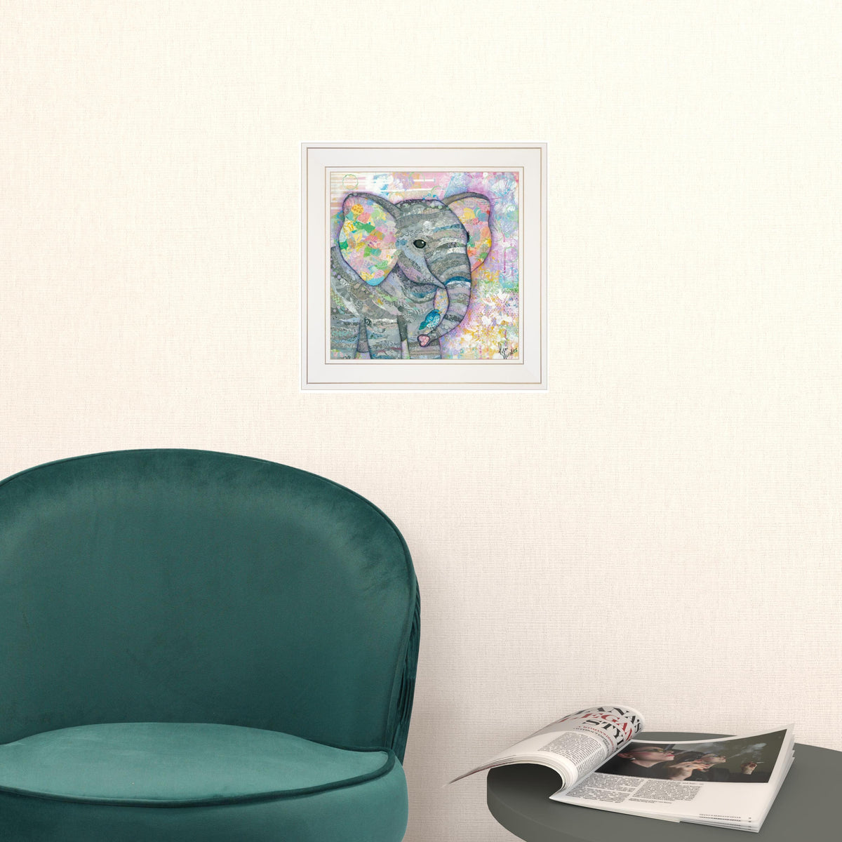 Set Of Two Elephant I and II 1 White Framed Print Wall Art W2B