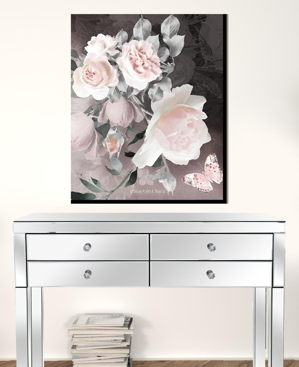 Set Of Two Noir Roses 3 Black Framed Print Wall Art W2B