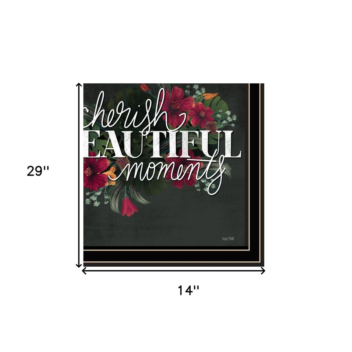 Set Of Two Cherish and Have Faith 2 Black Framed Print Wall Art W2B