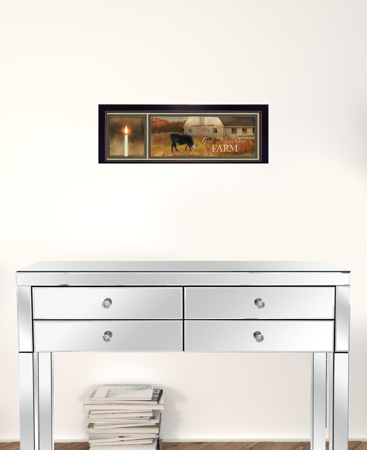 God Bless Our Farm Black Framed Print Wall Art