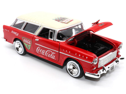 1955 Chevrolet Bel Air Nomad Red with White Top "Coca-Cola" 1/24 Diecast Model Car by Motor City Classics Motorcity Classics