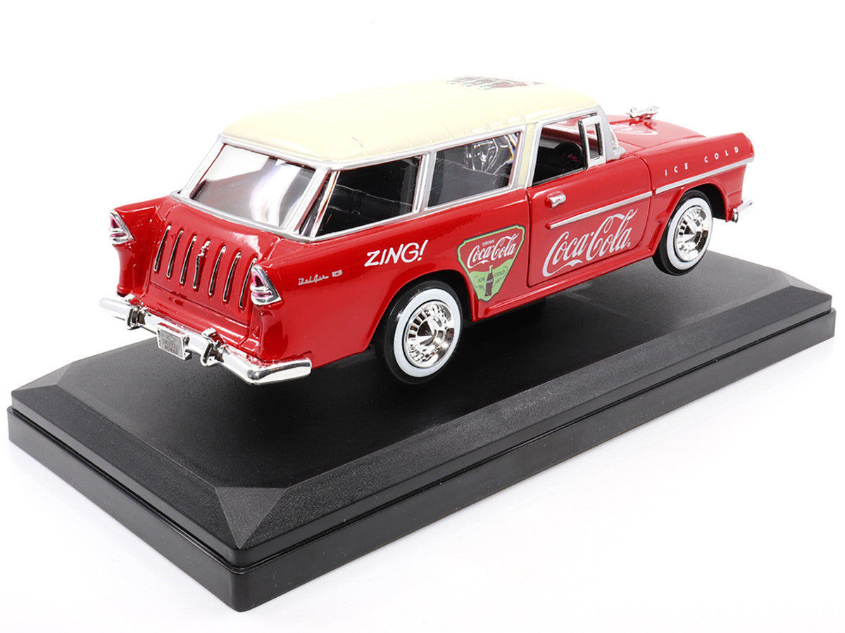 1955 Chevrolet Bel Air Nomad Red with White Top "Coca-Cola" 1/24 Diecast Model Car by Motor City Classics Motorcity Classics