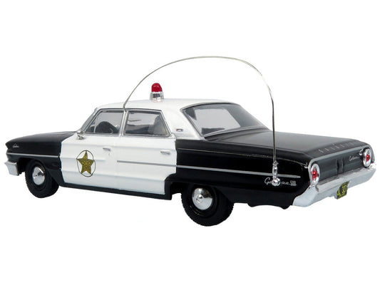 1964 Ford Galaxie 500 Police Car "Mount Airy Mayberry Sheriff" Black and White 1/43 Diecast Model by Iconic Replicas Iconic Replicas