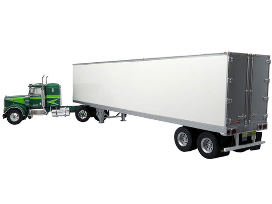 1976 Kenworth W900A Tractor with Dry Goods Trailer Green Metallic with Light Green Graphics "Vintage Heavy Haul Truck Collection" 1/43 Diecast Model by Iconic Replicas Iconic Replicas
