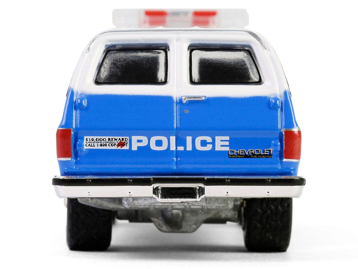 1990 Chevrolet Suburban K2500 Scottsdale "NYPD (New York City Police Department)" Blue with White Top "Hot Pursuit" Series 46 1/64 Diecast Model Car by Greenlight Greenlight