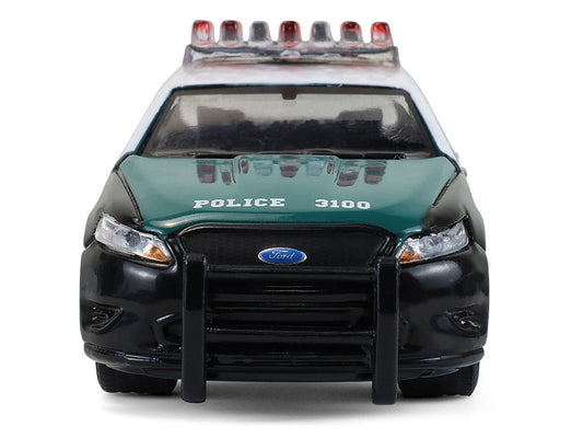 2014 Ford Taurus "New York Police Department (NYPD) Vintage Tribute Livery" Green and Black with White Top "Hot Pursuit" Series 47 1/64 Diecast Model Car by Greenlight Greenlight