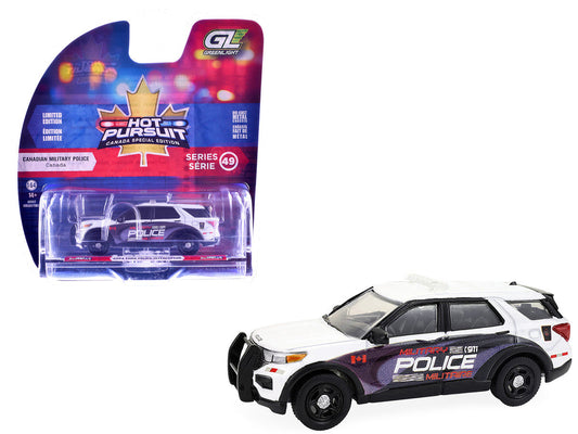 2024 Ford Police Interceptor Utility "Canada Military Police" White with Graphics "Hot Pursuit - Canada Special Edition" Series 1/64 Diecast Model Car by Greenlight Greenlight