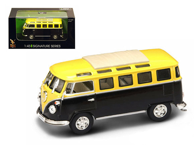 1962 Volkswagen Microbus Van Bus Yellow/Black 1/43 Diecast Car by Road Signature Road Signature