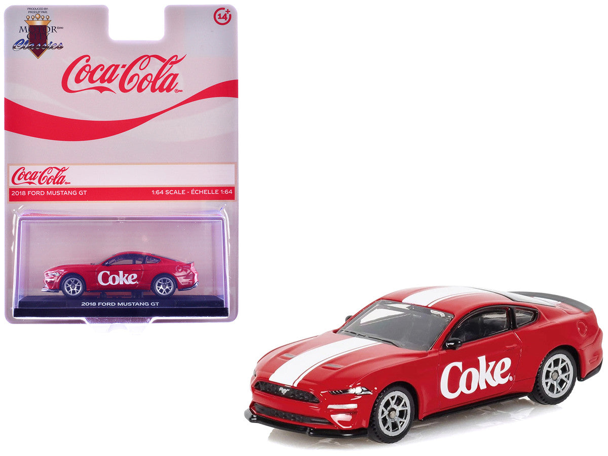 2018 Ford Mustang GT "Coca-Cola" Red with White Stripes 1/64 Diecast Model by Motorcity Classics Motorcity Classics