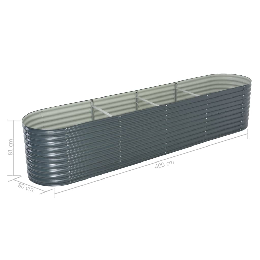 Garden Raised Bed 157.5"x31.5"x31.9" Galvanized Steel Gray W2B