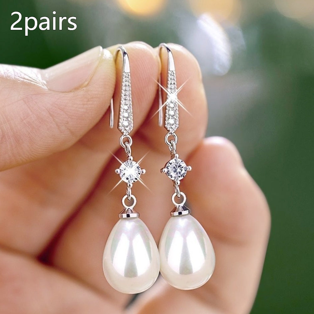 Women's All-match Baroque Drop-shaped Artificial Pearl Earrings LadyShow.Store
