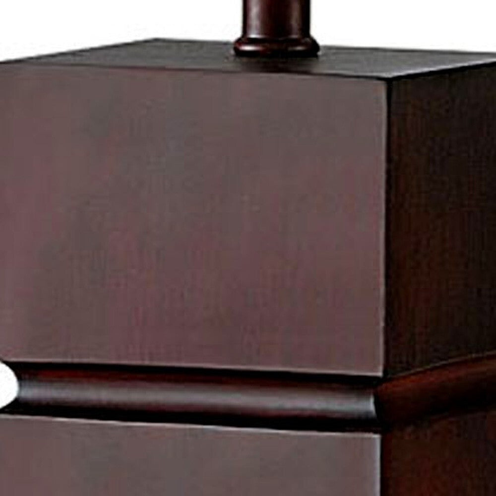 27" Brown Bedside Table Lamp With White Shade W2B