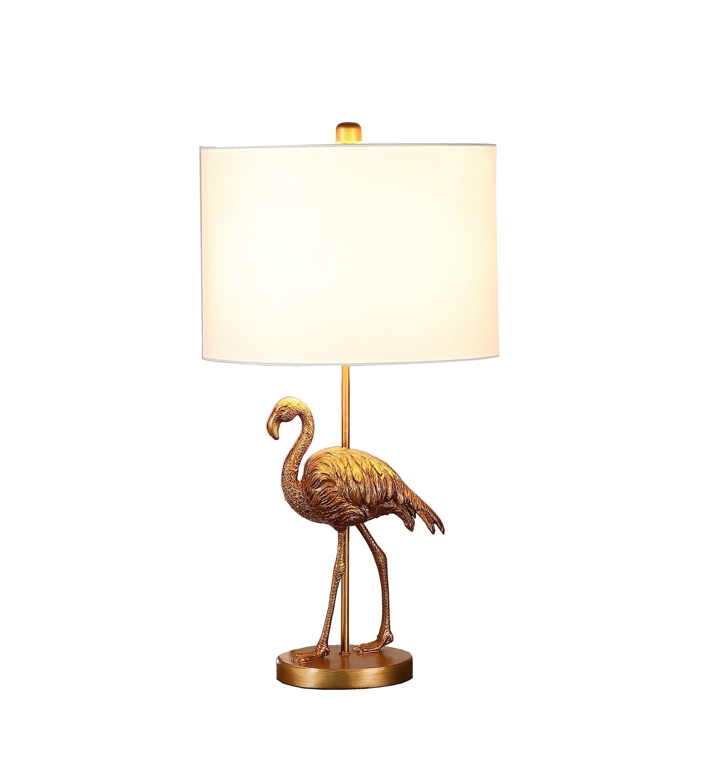 26" Antiqued Gold Resin Flamingo Table Lamp W2B
