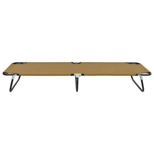 Folding Sun Lounger Taupe Steel W2B