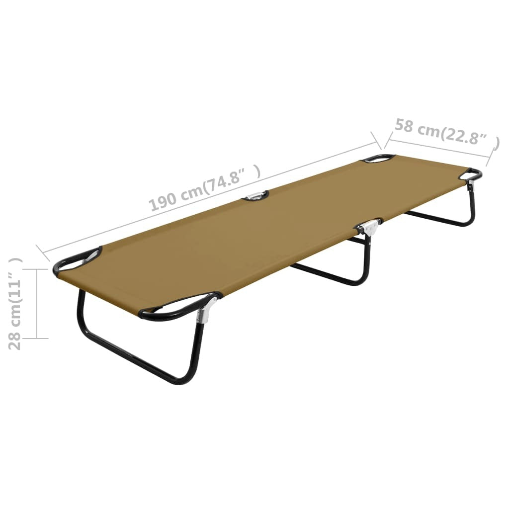 Folding Sun Lounger Taupe Steel W2B