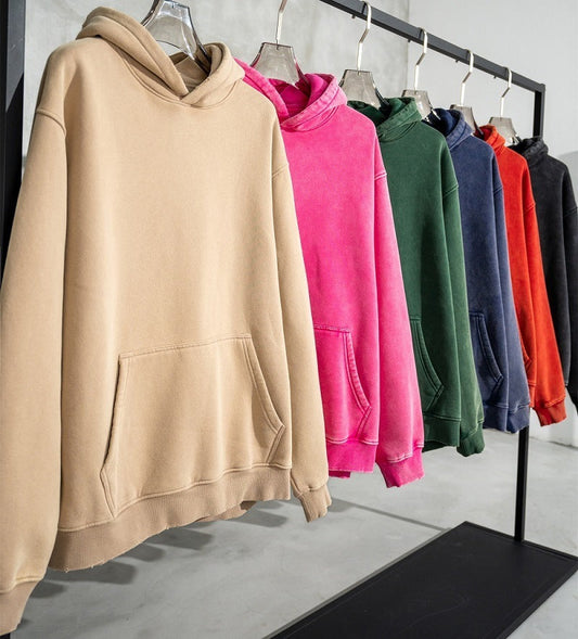 Women's Loose Retro Fleece Hooded Sweatshirt LadyShow.Store