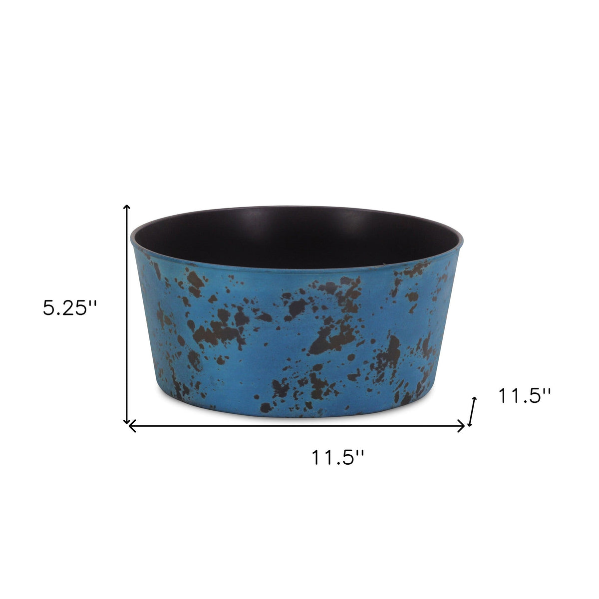 12" Blue Recycled Plastic Indoor Outdoor Round Pot Planter W2B