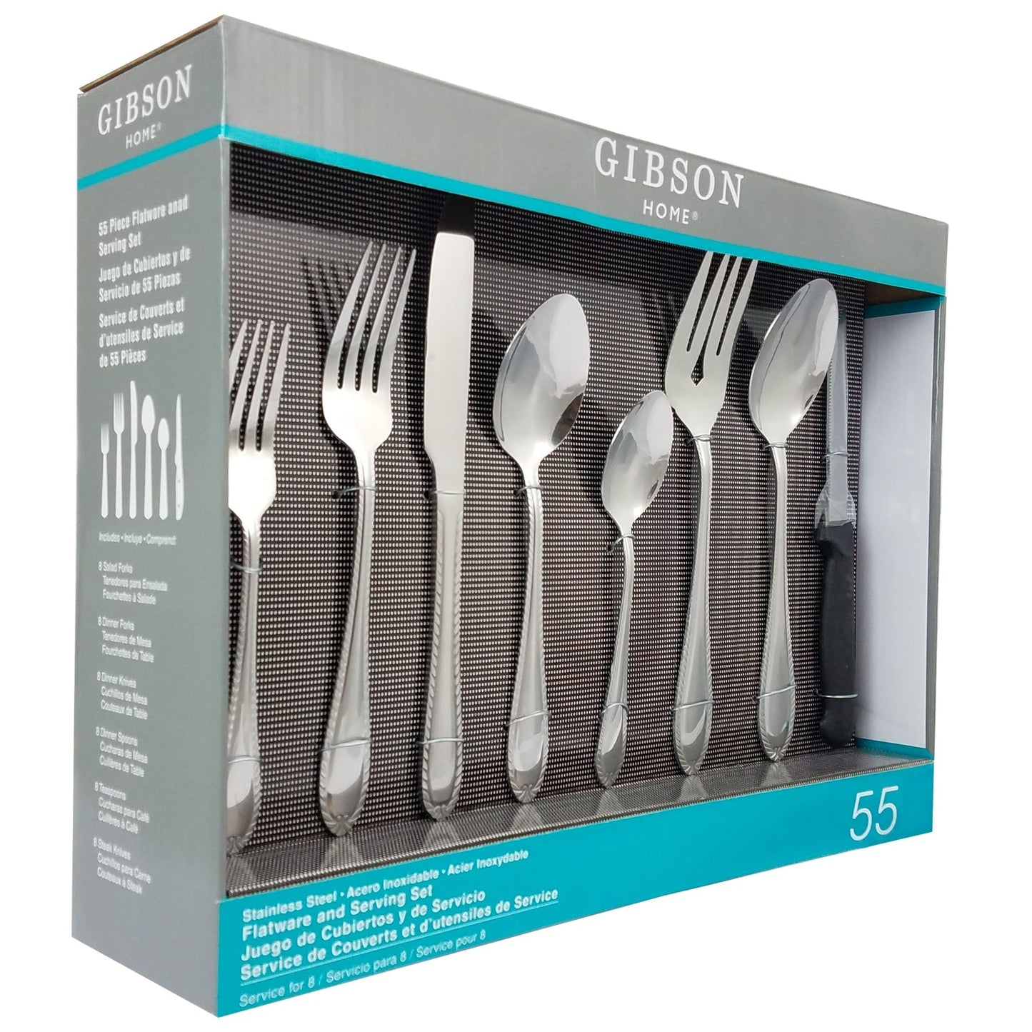 Gibson Home Wilmington Plus 55-Piece Flatware Set W2B