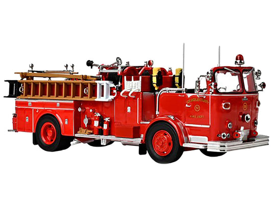 1965 Crown Firecoach Fire Engine "Los Angeles County Fire Department" LA County FD (LACFD) "Emergency!" Series Limited Edition to 2500 pieces Worldwide 1/50 Diecast Model by Iconic Replicas Iconic Replicas